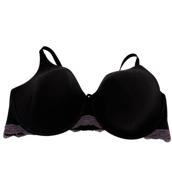 Adore Me Black with Purple Lace Detail Bra Size 42DD - Picture 1 of 8